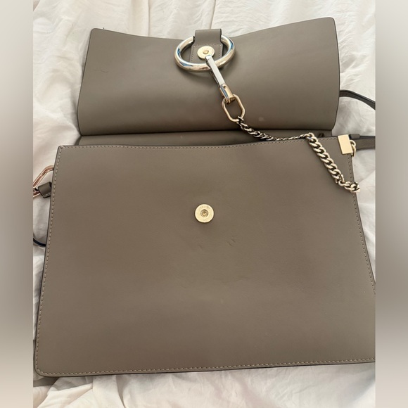 Chloe Faye Leather & Suede Gray Shoulder Bag (Originally $1950) - Picture 2 of 5